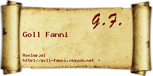 Goll Fanni névjegykártya