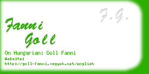 fanni goll business card